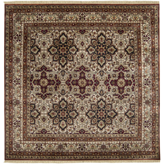Taj Mahal Rug - 12094 by Surya in light brown, brown, amber, mustard, olive. Made from 100% semi-worsted new zealand wool in a unique style.