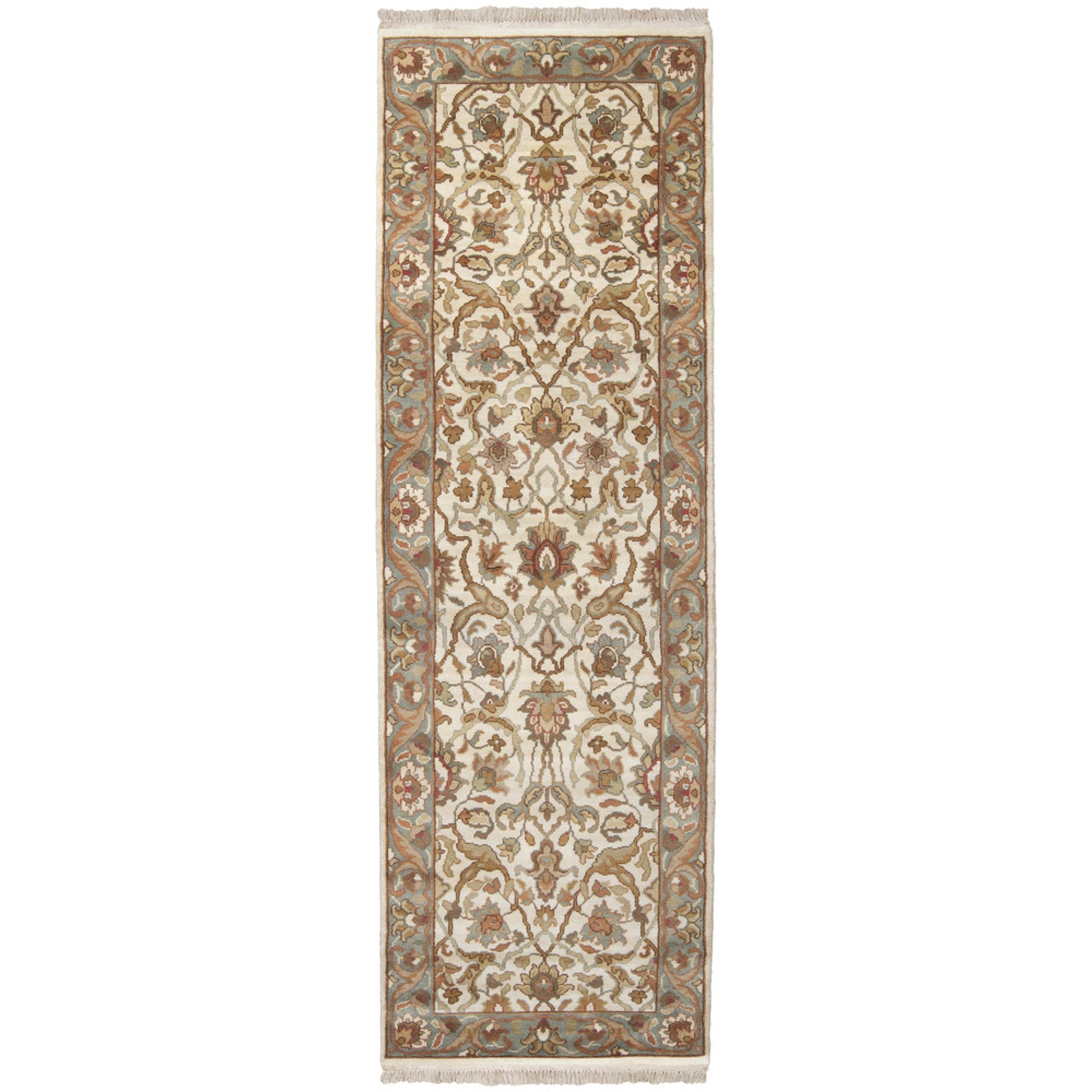 Taj Mahal Rug - 1614 by Surya in light beige, sage, tan, brown, olive, ice blue. Made from 100% semi-worsted new zealand wool in a unique style.