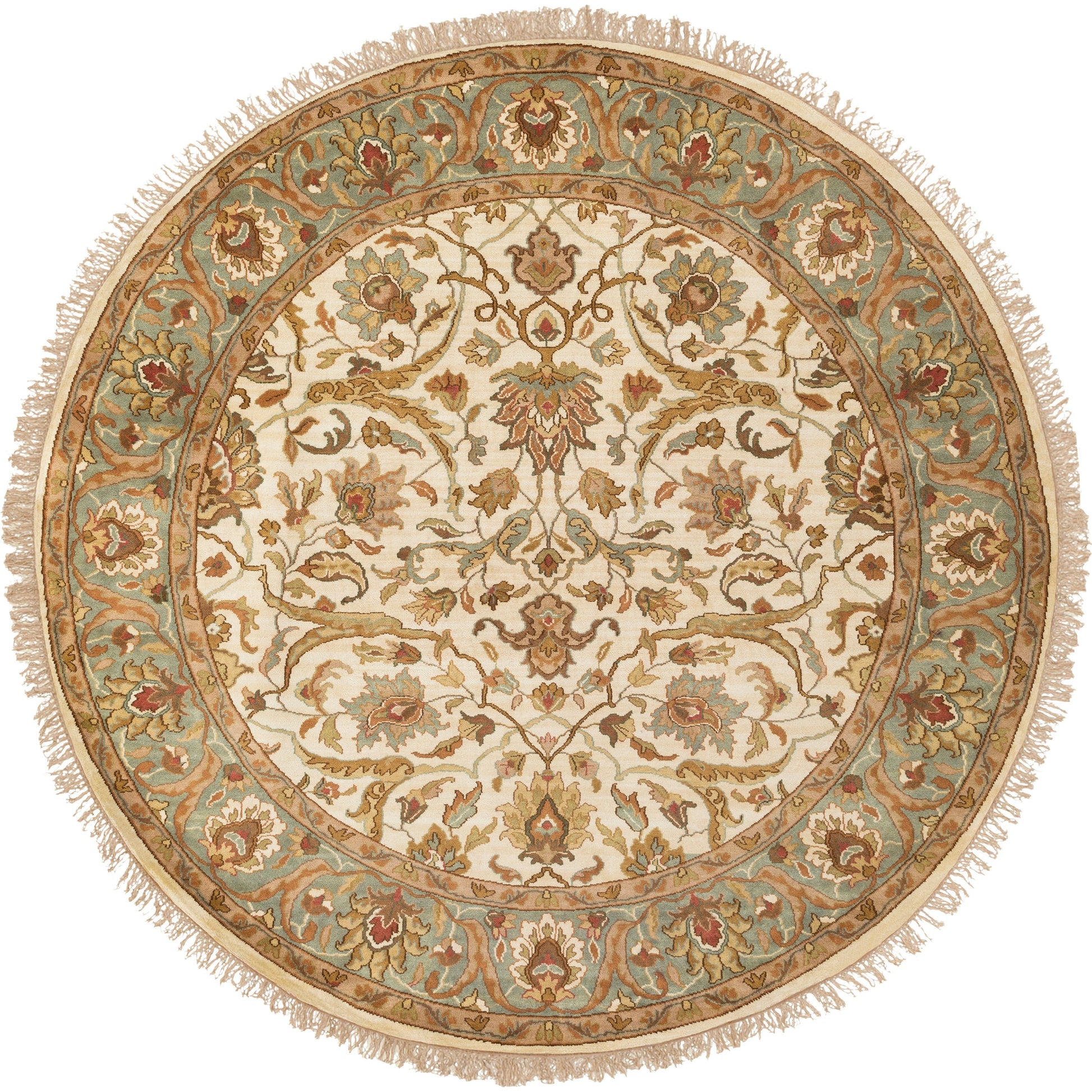 Taj Mahal Rug - 1614 by Surya in light beige, sage, tan, brown, olive, ice blue. Made from 100% semi-worsted new zealand wool in a unique style.