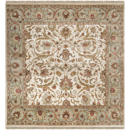 Taj Mahal Rug - 1614 by Surya in light beige, sage, tan, brown, olive, ice blue. Made from 100% semi-worsted new zealand wool in a unique style.