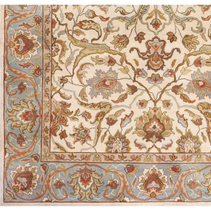 Taj Mahal Rug - 1614 by Surya in light beige, sage, tan, brown, olive, ice blue. Made from 100% semi-worsted new zealand wool in a unique style.