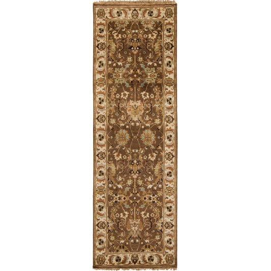 Taj Mahal Rug - 12098 by Surya in brown. Made from 100% semi-worsted new zealand wool in a unique style.