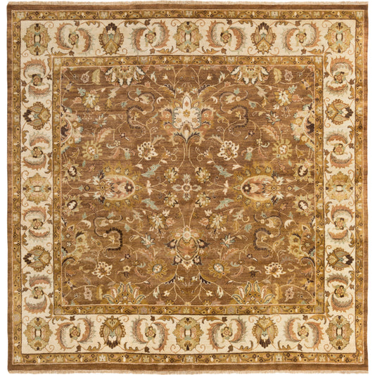 Taj Mahal Rug - 12098 by Surya in brown. Made from 100% semi-worsted new zealand wool in a unique style.