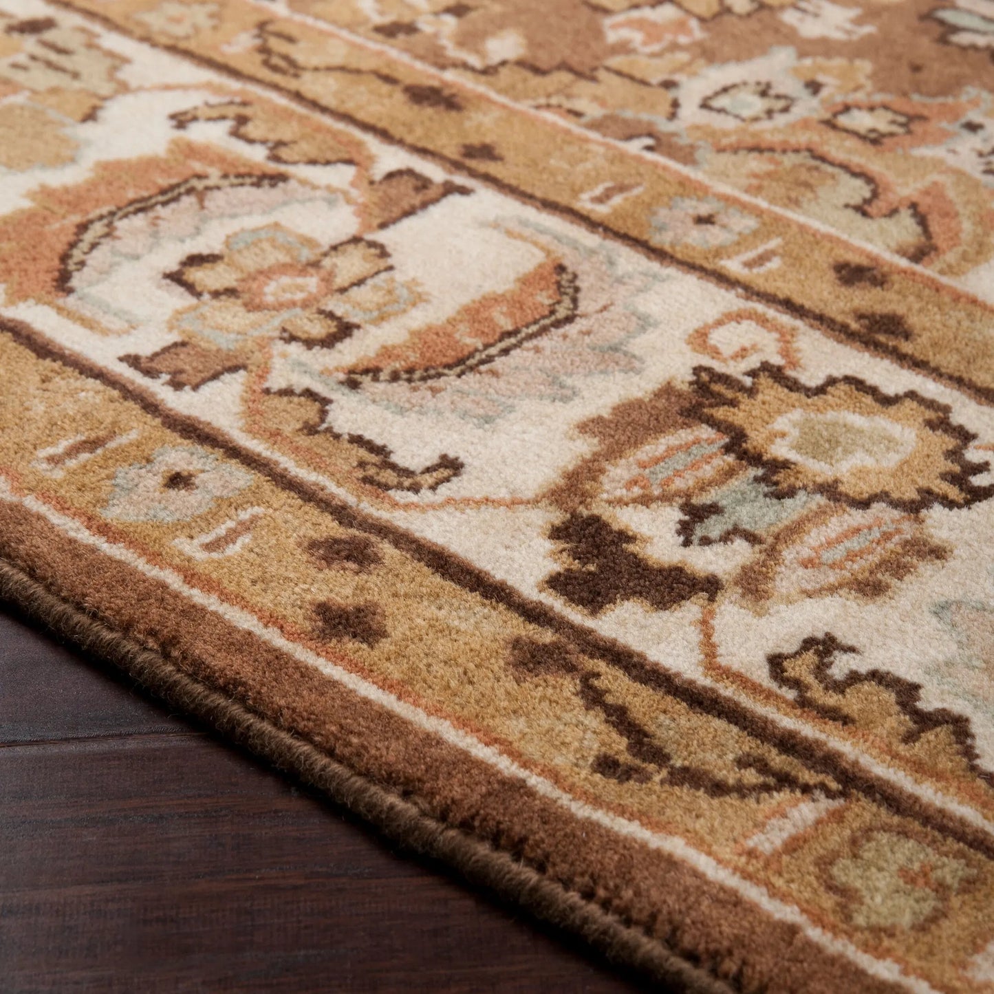 007 23838-3423,23838-3424,23838-3428,23838-3430 | Closeup | Taj Mahal TJ-1130 Indoor/Outdoor Rug by Surya in brown. Made from 100% semi-worsted new zealand wool in a unique style.