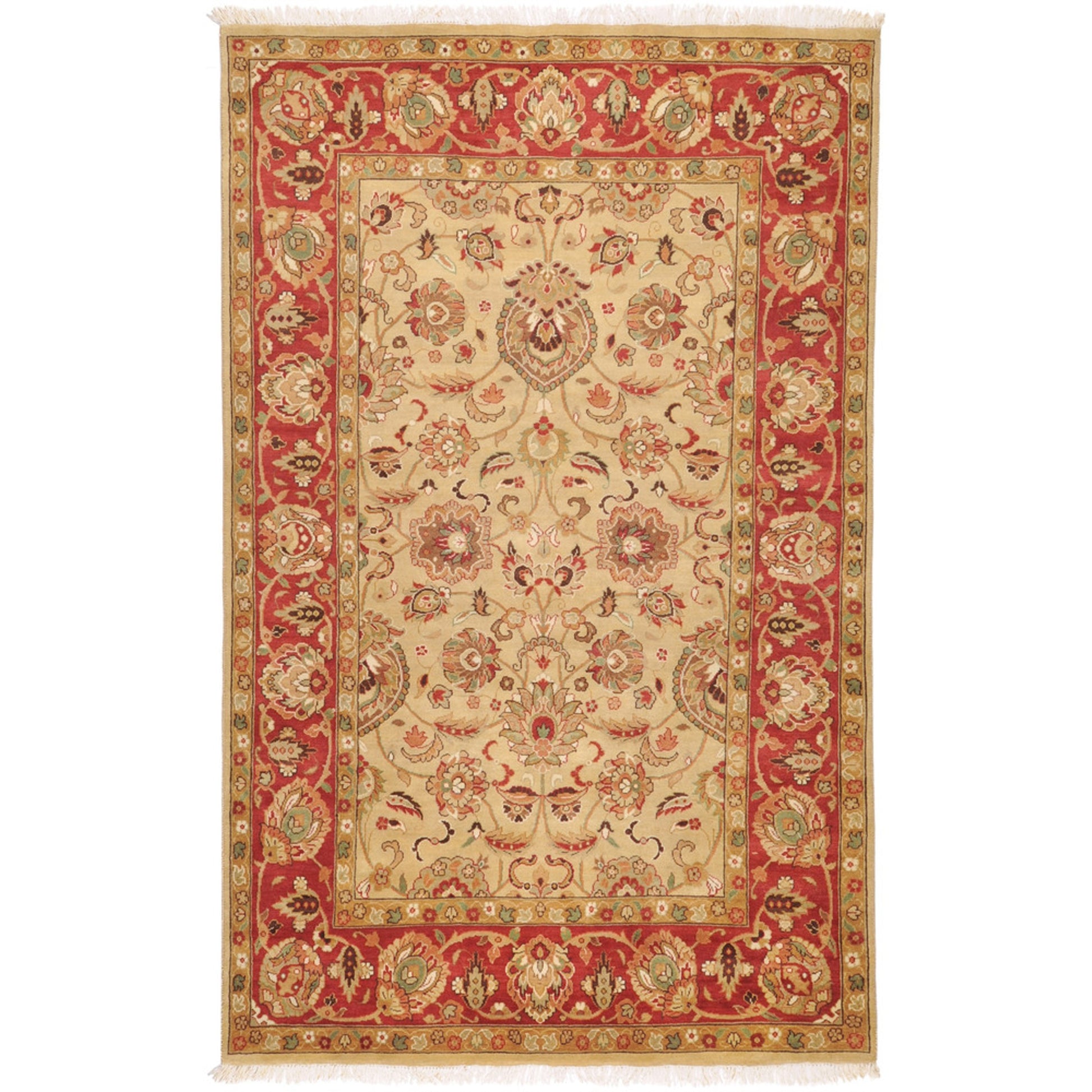 Taj Mahal Rug - 12099 by Surya in tan, rust, medium brown, olive, dark brown, light beige. Made from 100% semi-worsted new zealand wool in a unique style.