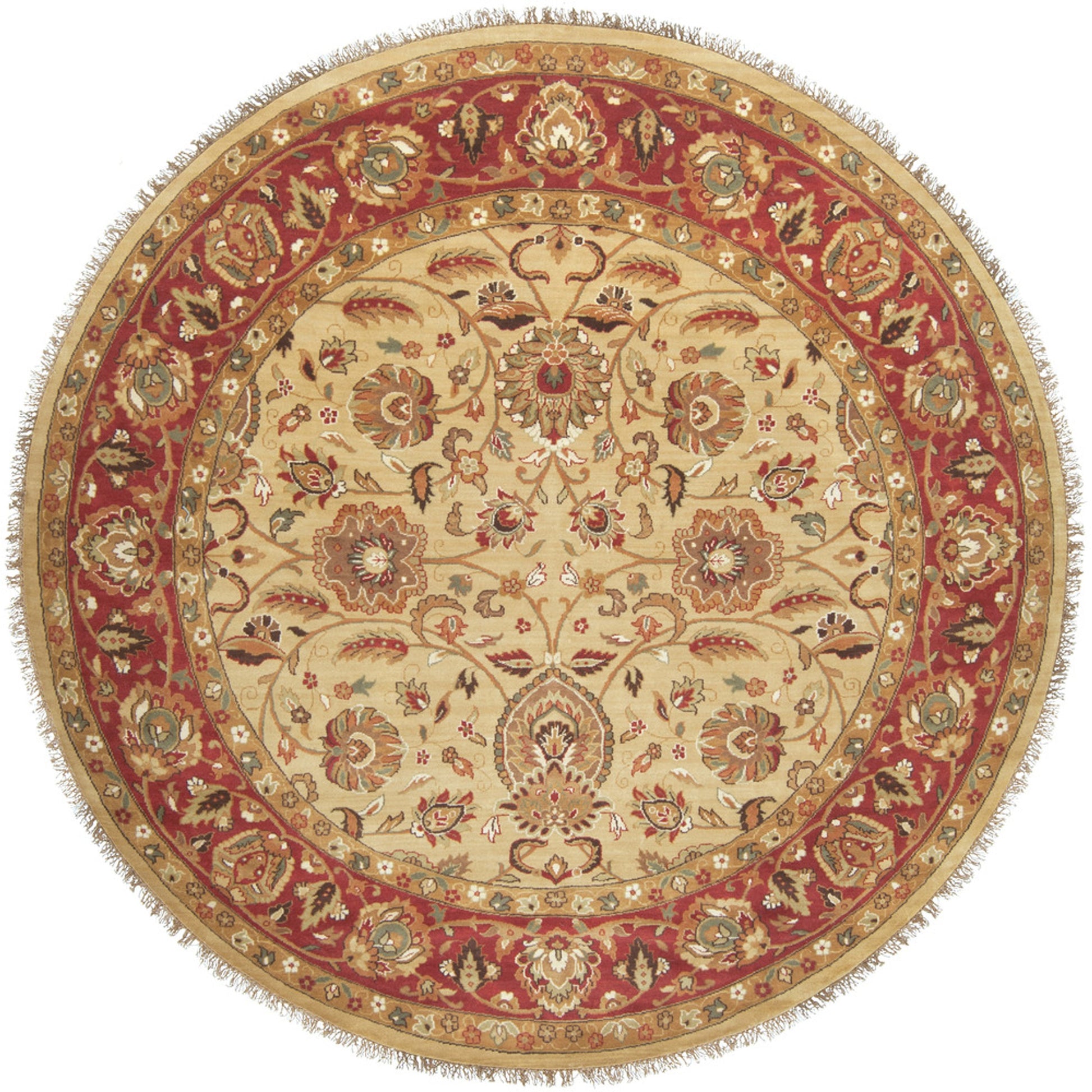 Taj Mahal Rug - 12099 by Surya in tan, rust, medium brown, olive, dark brown, light beige. Made from 100% semi-worsted new zealand wool in a unique style.