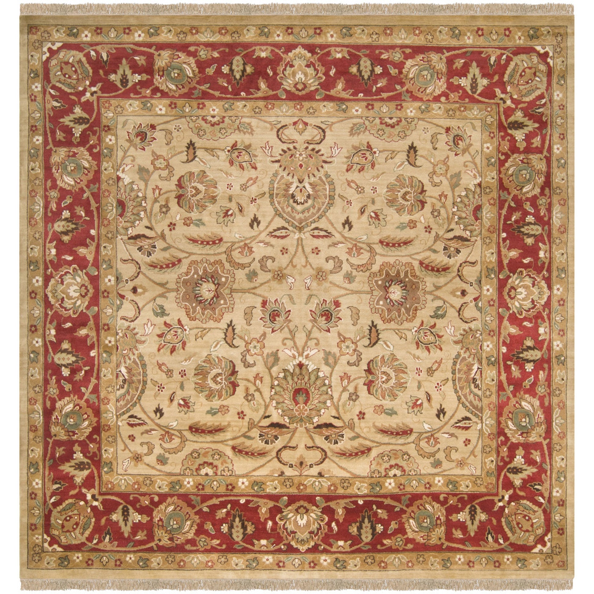 Taj Mahal Rug - 12099 by Surya in tan, rust, medium brown, olive, dark brown, light beige. Made from 100% semi-worsted new zealand wool in a unique style.