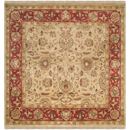 Taj Mahal Rug - 12099 by Surya in tan, rust, medium brown, olive, dark brown, light beige. Made from 100% semi-worsted new zealand wool in a unique style.