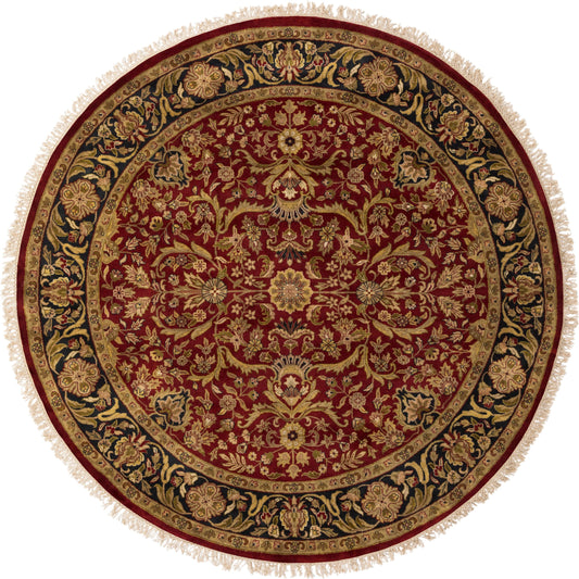Taj Mahal Rug - 12101 by Surya in burgundy, black, dark brown, olive, brown. Made from 100% semi-worsted new zealand wool in a unique style.