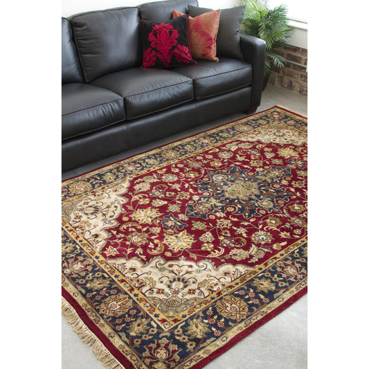 Taj Mahal Rug - 1615 by Surya in rust, black, charcoal, light brown, light beige. Made from 100% semi-worsted new zealand wool in a unique style.