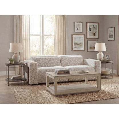 Cascade Rectangle Cocktail Table by Hooker Furniture in pebble beach. Made from oak veneers, burlap in a modern style.
