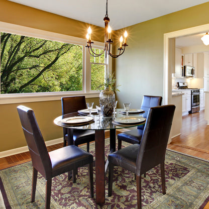 Taj Mahal Rug - 12106 by Surya in burgundy, grass green, mustard, light brown, camel, wheat. Made from 100% semi-worsted new zealand wool in a unique style.