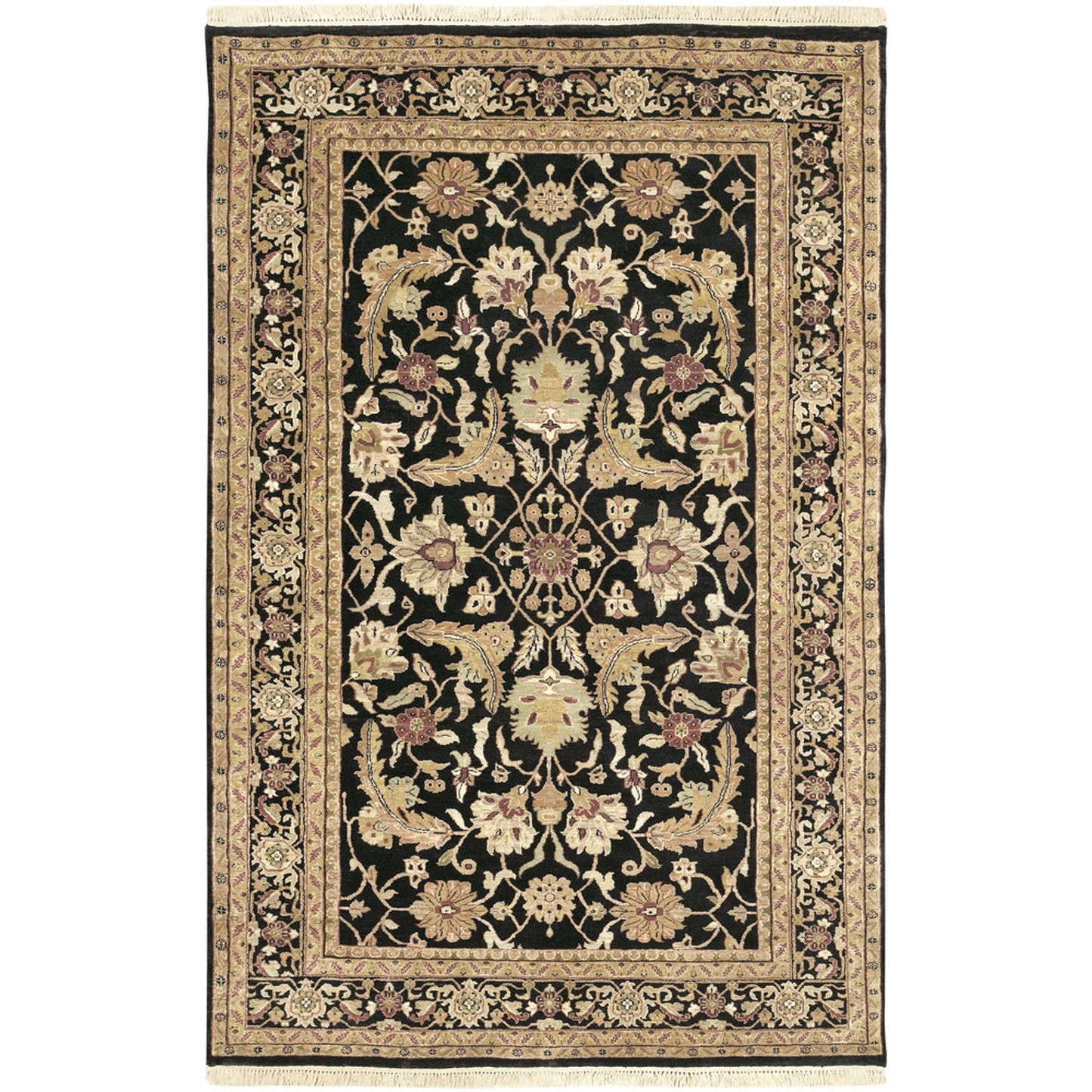 002 5752-3423,5752-3424,5752-3429 | Primary Silo | Taj Mahal Rug - 1616 by Surya in black, mustard, burnt orange, olive, dark brown. Made from 100% semi-worsted new zealand wool in a unique style.