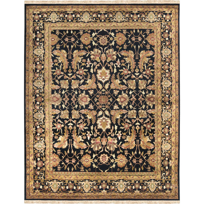 Taj Mahal Rug - 1616 by Surya in black, mustard, burnt orange, olive, dark brown. Made from 100% semi-worsted new zealand wool in a unique style.