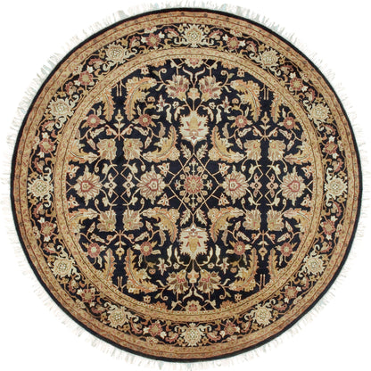 Taj Mahal Rug - 1616 by Surya in black, mustard, burnt orange, olive, dark brown. Made from 100% semi-worsted new zealand wool in a unique style.