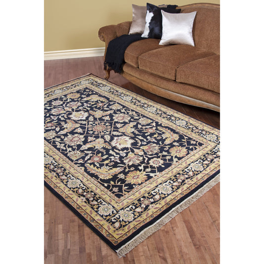 Taj Mahal Rug - 1616 by Surya in black multi. Made from 100% semi-worsted new zealand wool in a unique style.