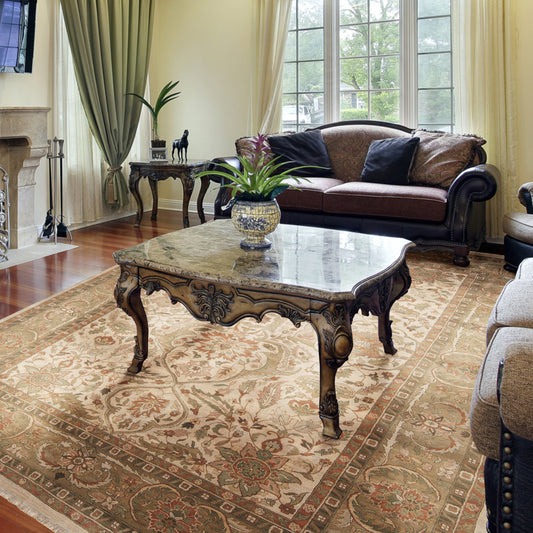 Taj Mahal Rug - 12107 by Surya in beige multi. Made from 100% semi-worsted new zealand wool in a unique style.