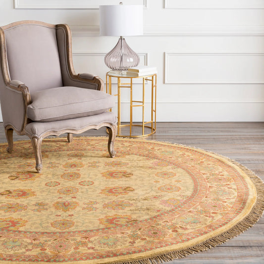 Taj Mahal Rug - 12137 by Surya in mustard, dark brown, medium brown, brown, olive. Made from 100% semi-worsted new zealand wool in a unique style.