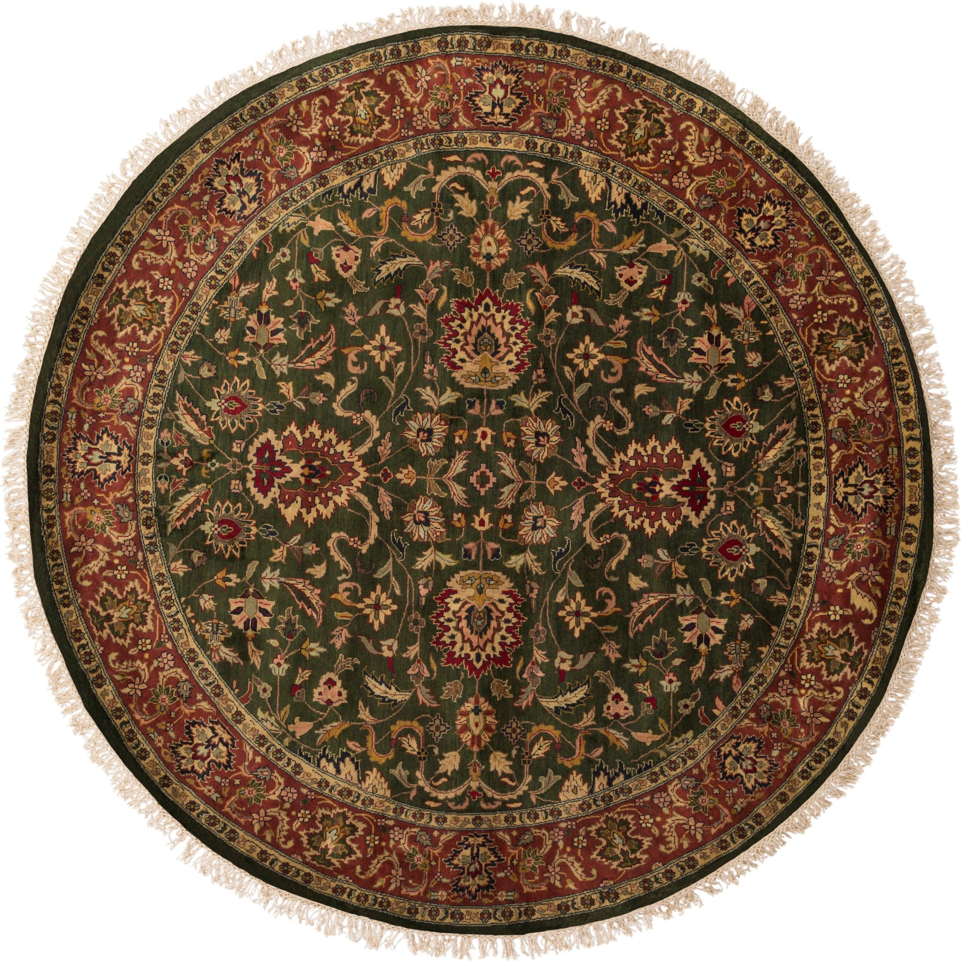 Taj Mahal Rug - 12139 by Surya in burgundy, green. Made from 100% semi-worsted new zealand wool in a unique style.