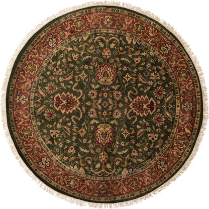 Taj Mahal Rug - 12139 by Surya in burgundy, green. Made from 100% semi-worsted new zealand wool in a unique style.