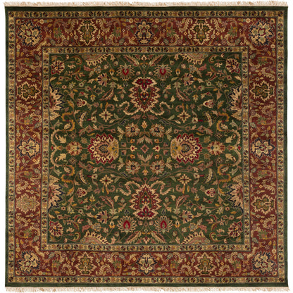 Taj Mahal Rug - 12139 by Surya in burgundy, green. Made from 100% semi-worsted new zealand wool in a unique style.
