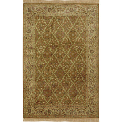 Taj Mahal Rug - 12142 by Surya in green, tan, brown. Made from 100% semi-worsted new zealand wool in a unique style.