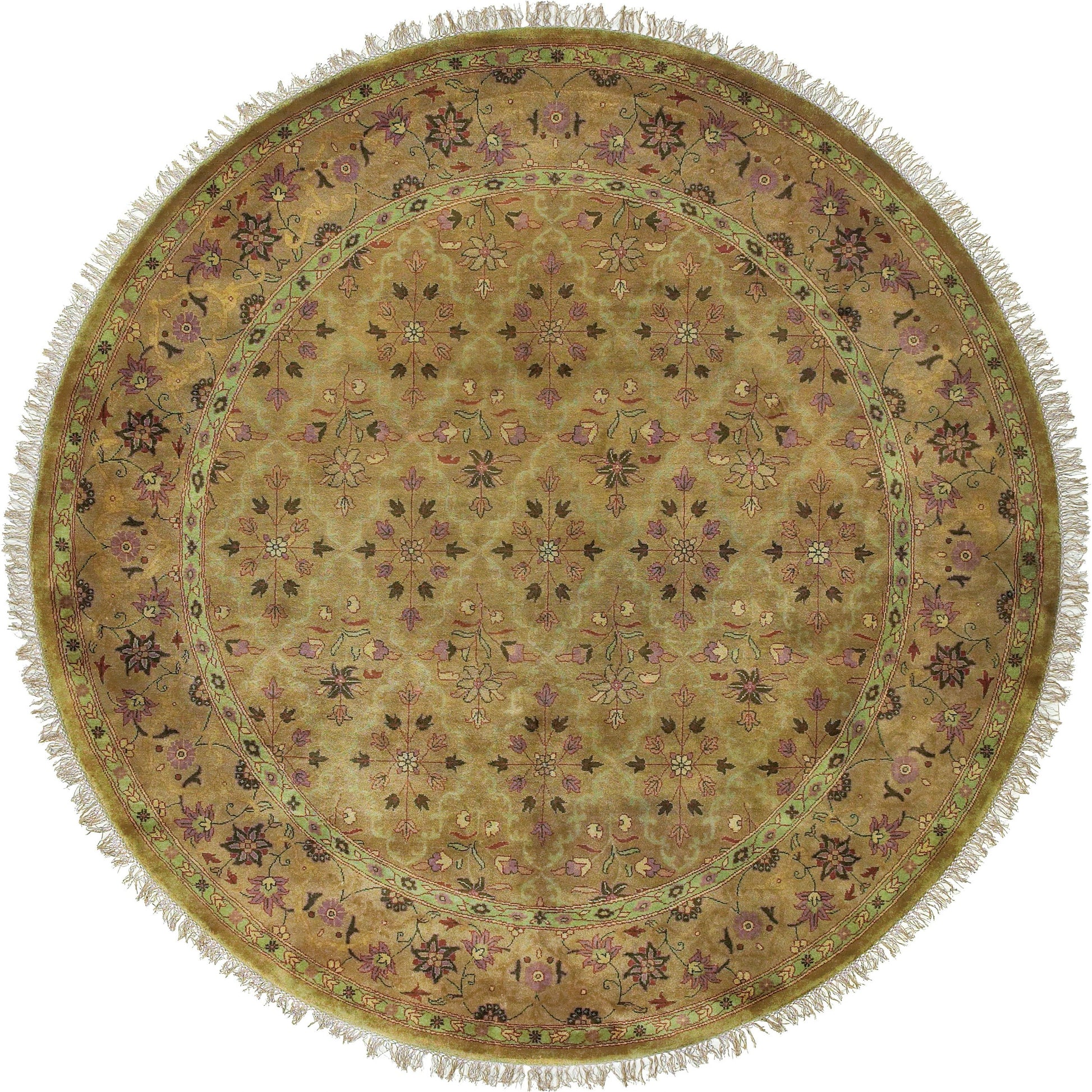 Taj Mahal Rug - 12142 by Surya in green, tan, brown. Made from 100% semi-worsted new zealand wool in a unique style.