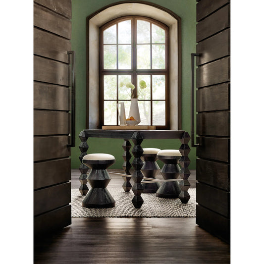 Commerce and Market Xaden Counter Stool by Hooker Furniture in chateau linen and charred black. Made from wood, resin, fabric in a unique style.