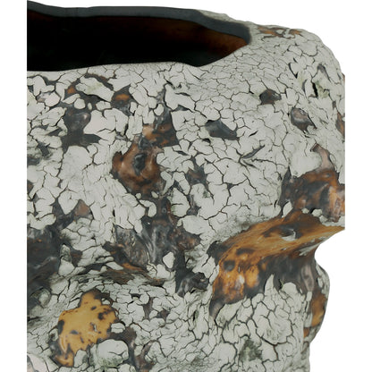 Grotesque Vase by Currey and Company in off-white, gray, burnt orange. Made from porcelain in a modern style.