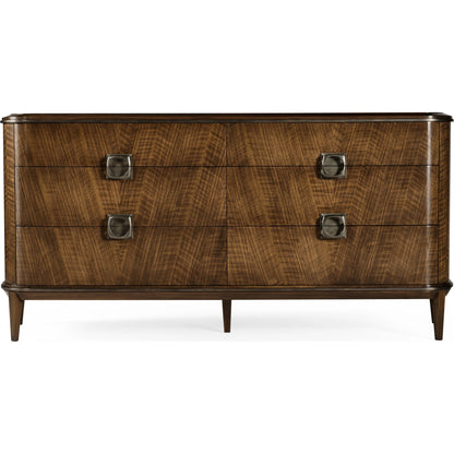 Toulouse Dresser by Jonathan Charles in walnut. Made from walnut quarter figured veneer in a modern style.