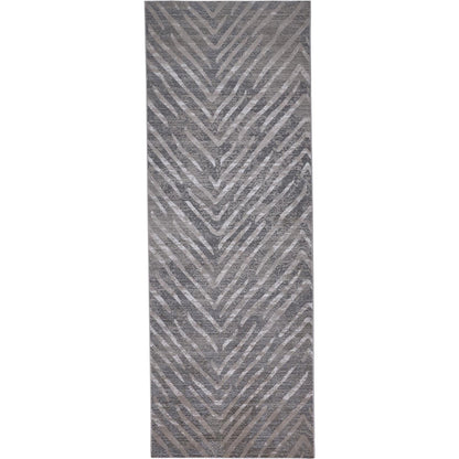 Waldor Herringbone Rug - 3968F by Feizy in gray. Made from polypropylene, polyester in a unique style.