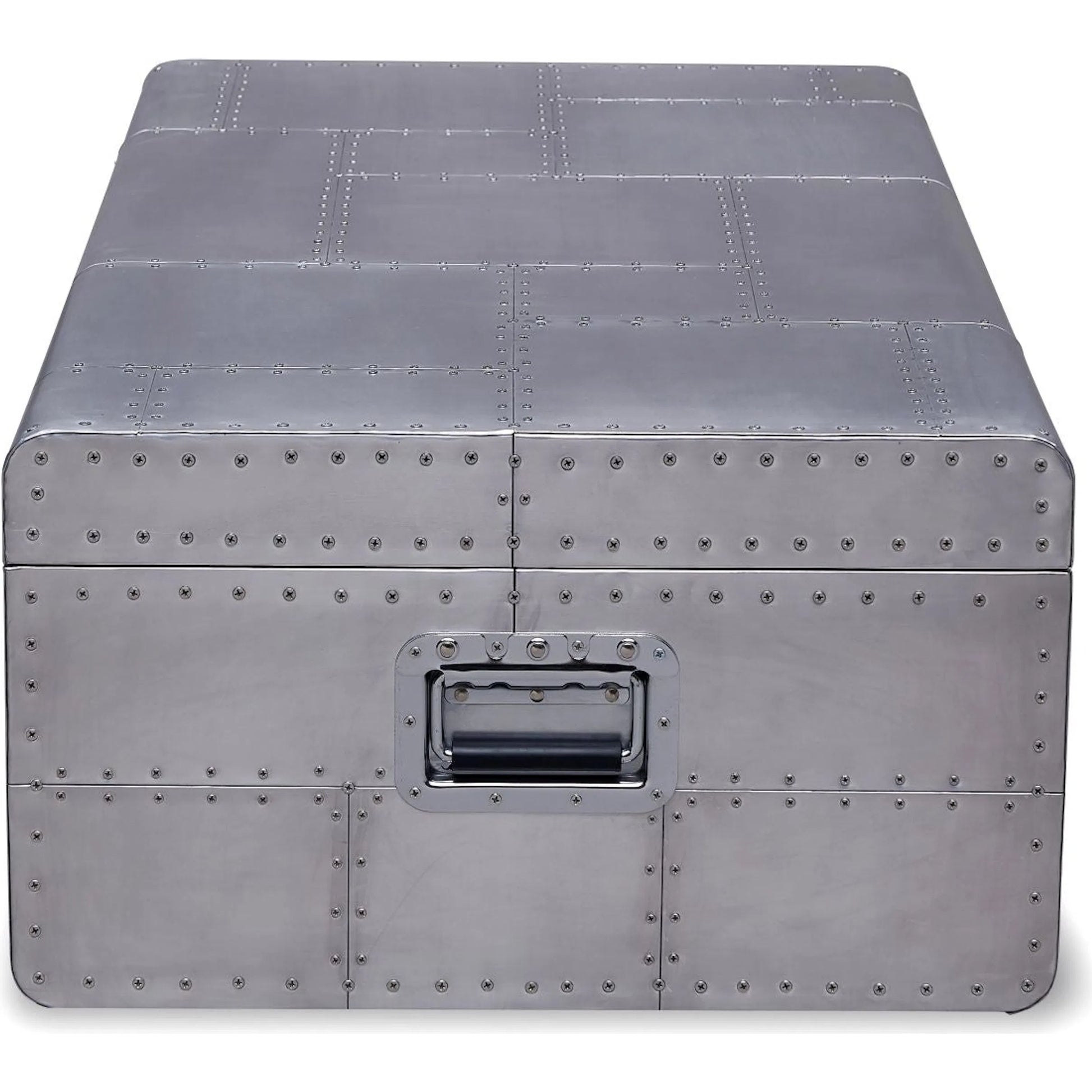 Elias Trunk by Zentique in aluminum and silver. Made from aluminum in a unique style.