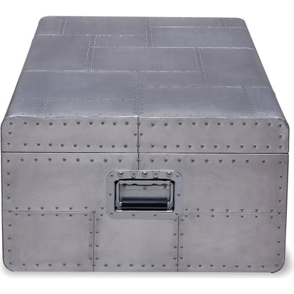 Elias Trunk by Zentique in aluminum and silver. Made from aluminum in a unique style.