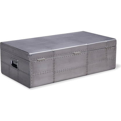 Elias Trunk by Zentique in aluminum and silver. Made from aluminum in a unique style.
