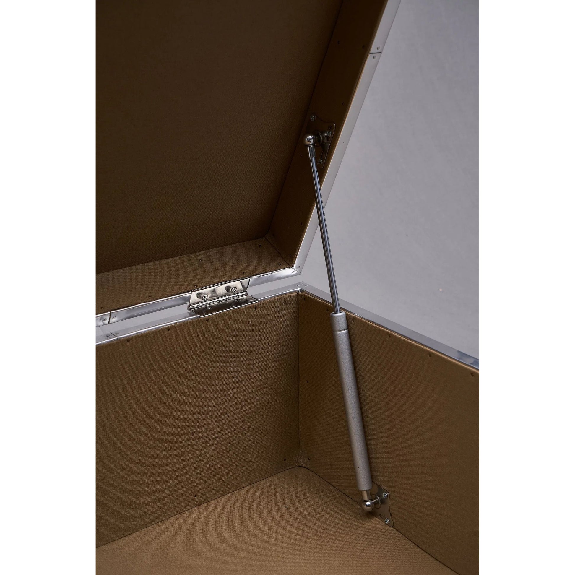 Elias Trunk by Zentique in aluminum and silver. Made from aluminum in a unique style.