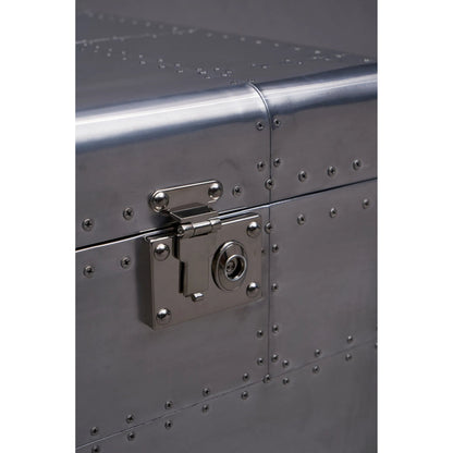 Elias Trunk by Zentique in aluminum and silver. Made from aluminum in a unique style.