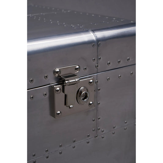 Elias Trunk by Zentique in aluminum and silver. Made from aluminum in a unique style.
