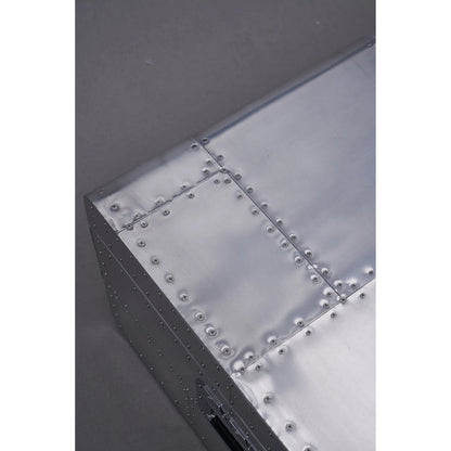 Elias Trunk by Zentique in aluminum and silver. Made from aluminum in a unique style.