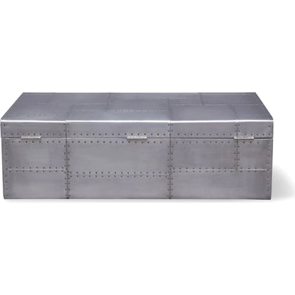 Elias Trunk by Zentique in aluminum and silver. Made from aluminum in a unique style.