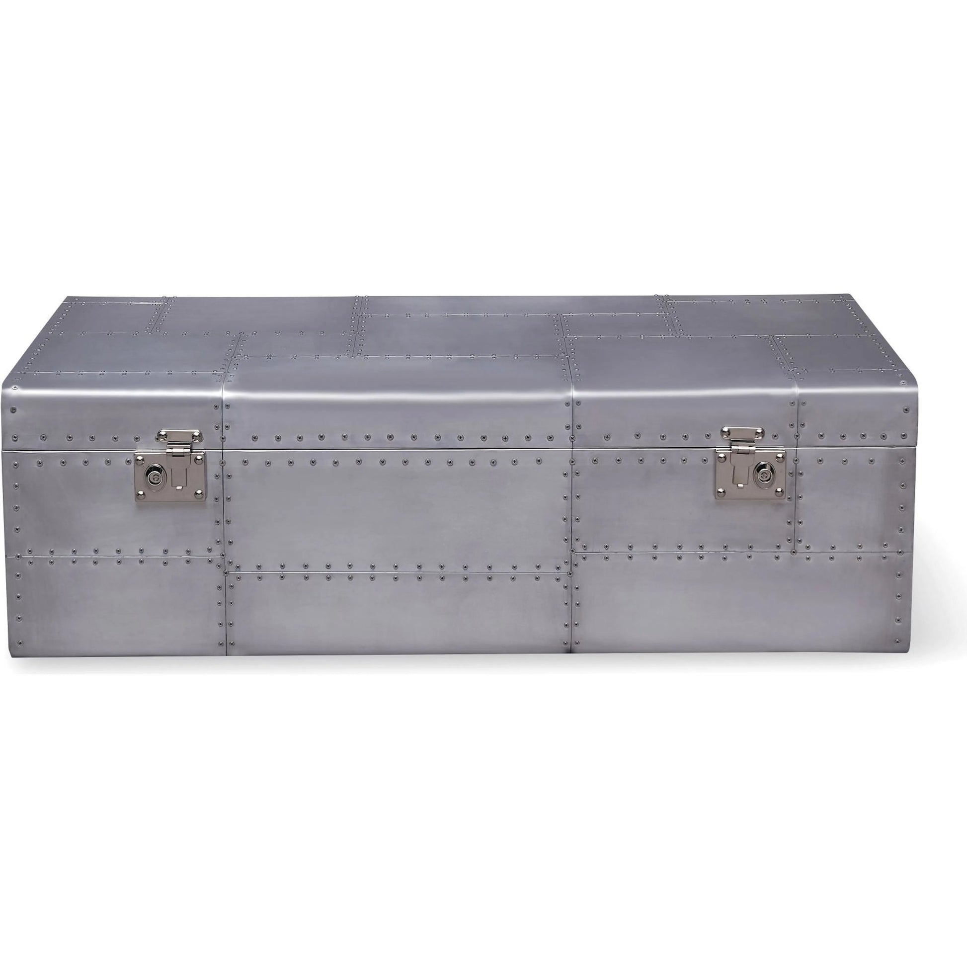 Elias Trunk by Zentique in aluminum and silver. Made from aluminum in a unique style.