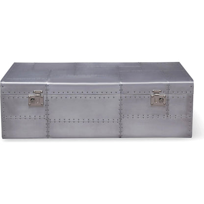 Elias Trunk by Zentique in aluminum and silver. Made from aluminum in a unique style.