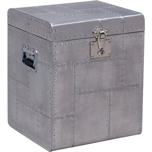 Elio Trunk by Zentique in aluminum and silver. Made from aluminum in a unique style.