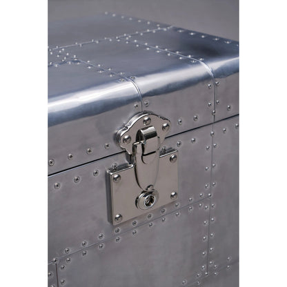 Elio Trunk by Zentique in aluminum and silver. Made from aluminum in a unique style.