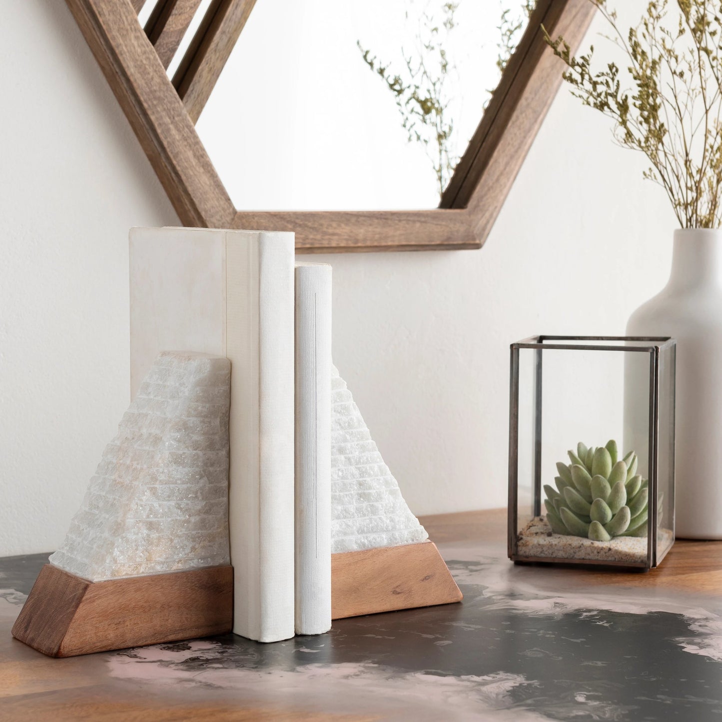 001 SI-1891976 | Lifestyle | Tikal - 24811 (Set of 2) by Surya in white. Made from stone in a eclectic & global style.
