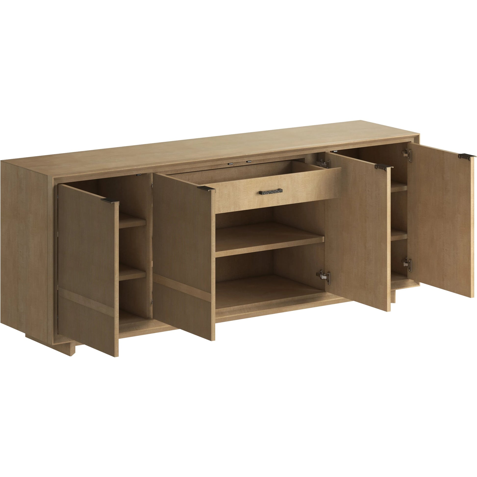 Loft Entertainment Console by A.R.T. Furniture in natural maple. Made from poplar, rubberwood, figured maple in a transitional style.