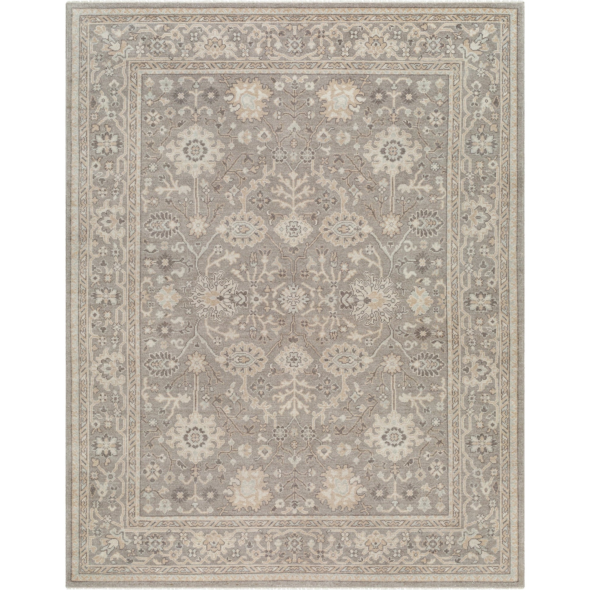 Tokat TKT-2300 Rug by Surya in charcoal, oatmeal. Made from main: 100% wool in a unique style.