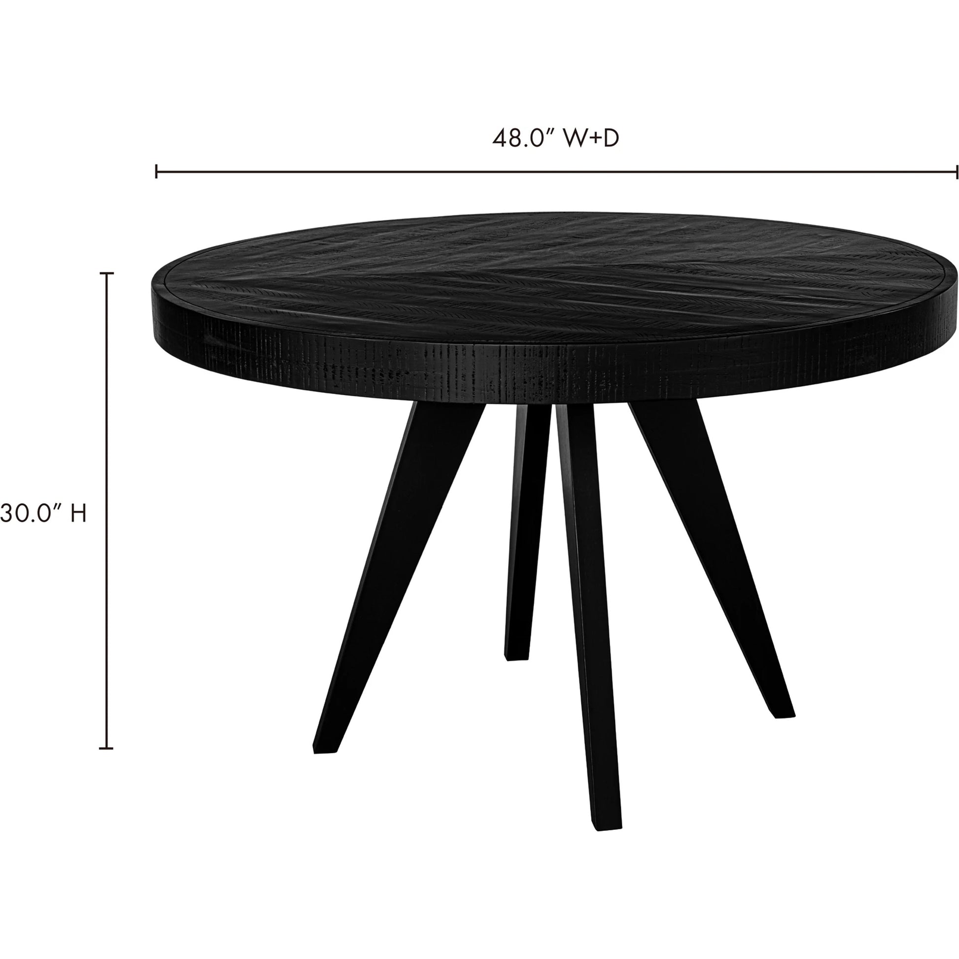 Parq Round Dining Table by Moe's Home Collection. Made from acacia veneer over mdf, solid acacia legs in a modern style.
