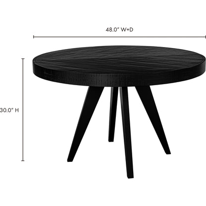 Parq Round Dining Table by Moe's Home Collection. Made from acacia veneer over mdf, solid acacia legs in a modern style.