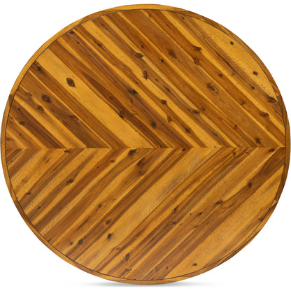 Parq Round Dining Table by Moe's Home Collection. Made from acacia veneer over mdf, solid acacia legs in a modern style.