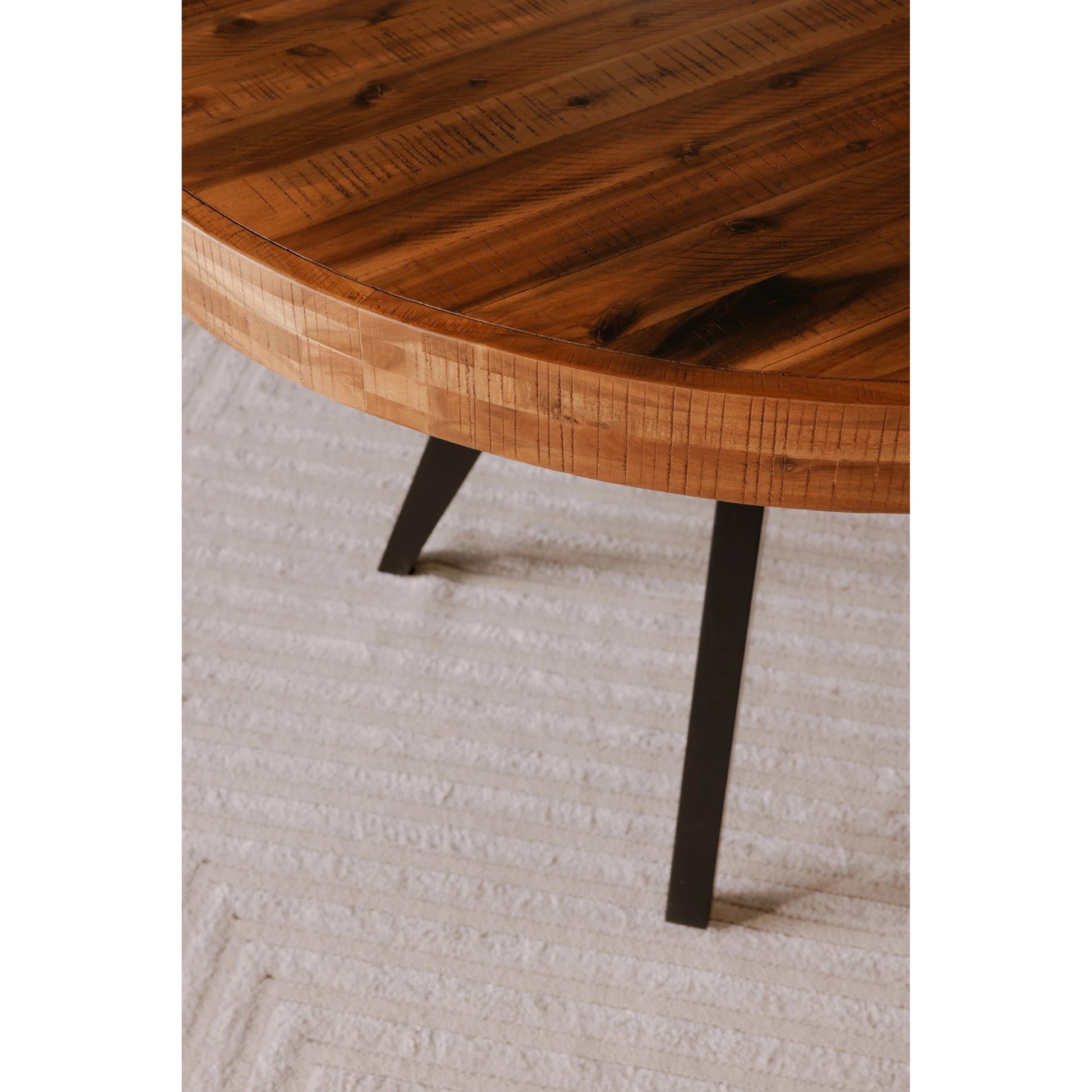 Parq Round Dining Table by Moe's Home Collection. Made from acacia veneer over mdf, solid acacia legs in a modern style.